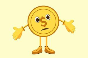 Dollar with arms and legs. Inflation vector