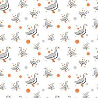 Seamless pattern with ducks on white background vector
