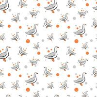 Seamless pattern with ducks on white background vector