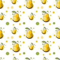 Seamless texture with yellow pears vector