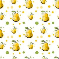 Seamless texture with yellow pears vector