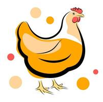 pollo sobre un fondo blanco vector