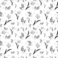 Seamless pattern with flowers on white background vector