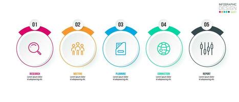 concepto de negocio de plantilla infográfica con paso. vector