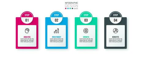 4 steps infographic template business concept. vector