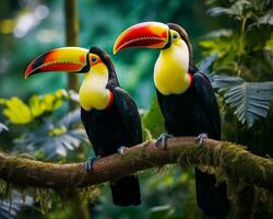 AI generated Toucan in the rainforest of Costa Rica, Central America photo