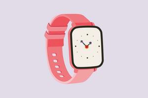 Women's watch concept. Colored flat vector illustration isolated.