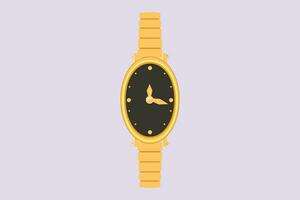 Women's watch concept. Colored flat vector illustration isolated.