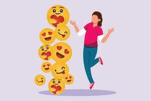 Facial expressions concept. Emoji character. Colored flat vector illustration isolated.