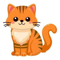 Cute red cat vector