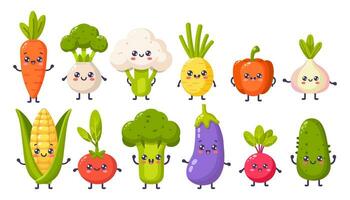 Cute vegetables set vector