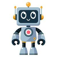 Gray robot with yellow antennas vector