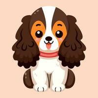 White and brown dog vector
