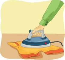 Man ironing clothes vector