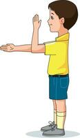 Boy showing directions vector illustration