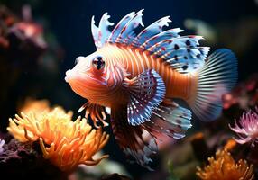 AI generated Colorful fish in the ocean. Underwater life photo