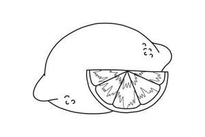limón mano dibujado ilustración. frutas dibujos. vector ilustración aislado en blanco antecedentes