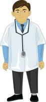 Doctor wearing stethoscope vector