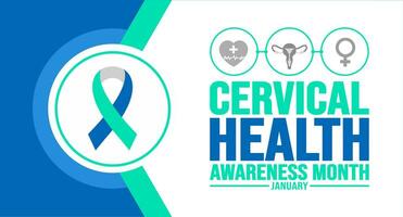 January is Cervical Health Awareness Month background template. Holiday concept. background, banner, placard, card, and poster design template with text inscription and standard color. vector. vector