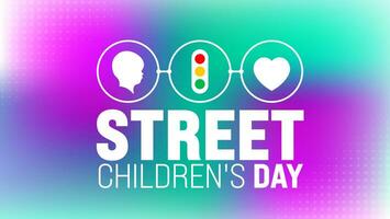 Street Children's day background design template use to background, banner, placard, card, book cover,  and poster design template with text inscription and standard color. vector