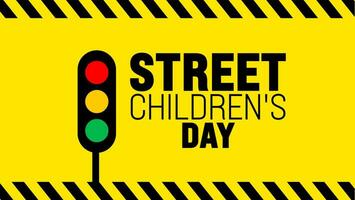 Street Children's day background design template use to background, banner, placard, card, book cover,  and poster design template with text inscription and standard color. vector