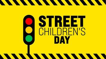 Street Children's day background design template use to background, banner, placard, card, book cover,  and poster design template with text inscription and standard color. vector