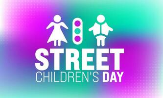 Street Children's day background design template use to background, banner, placard, card, book cover,  and poster design template with text inscription and standard color. vector