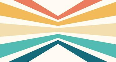 Abstract Colorful vintage 60s and 70s Hippie Retro Minimal stylish Sun and rainbow swirl pattern wallpaper background of rainbow groovy Wavy Line design with dirty texture. vector