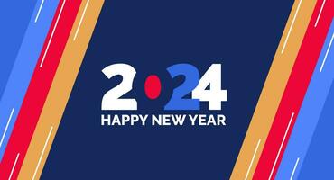 2024 Happy New Year colorful Text logo typography and background design template. greetings with 2024 numbers in the form of colored stained glass. Art design template 2024. Vector illustration.