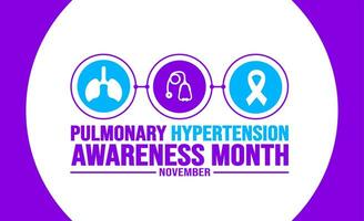 November is Pulmonary Hypertension Awareness Month background template. Holiday concept. background, banner, placard, card, and poster design template with text inscription and standard color. vector