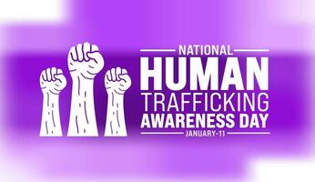 National human trafficking awareness day background design template use to background, banner, placard, card, book cover,  and poster design template with text inscription and standard color. vector