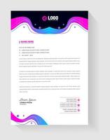 corporate business Abstract style blue and magenta  gradient color letterhead design template. vector