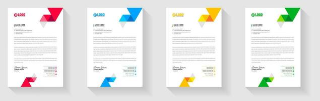 Professional Simple And Clean Elegant Flat Print Ready corporate modern business Abstract style letterhead design template set For Your Project. business letter head bundle trendy design. vector