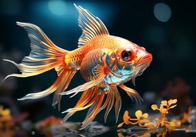 AI generated Colorful fish in the ocean. Underwater life photo