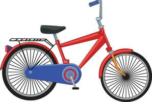 A red bicycle vector