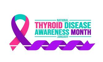 January is Thyroid Disease Awareness Month background template. Holiday concept. background, banner, placard, card, and poster design template with text inscription and standard color. vector. vector