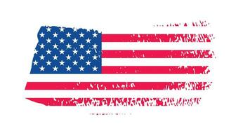 Grunge US Flag brush stroke effect. USA flag brush paint use to 4 of July American President Day. United States of America flag with watercolor paint brush strokes texture or grunge texture design. vector