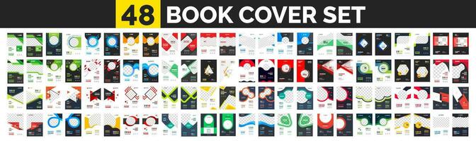 big mega Set of 48 collection corporate business book cover design template. double sided business Company book cover design bundle with unique shape. book cover big bundle design template. vector