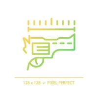 2D pixel perfect gradient barrel length icon, isolated vector, thin line illustration representing weapons. vector