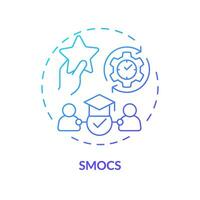 2D gradient icon SMOCs concept, simple isolated vector, MOOC blue thin line illustration. vector