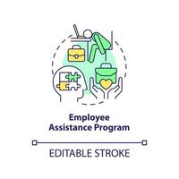 2D editable employee assistance program thin line icon concept, isolated vector, multicolor illustration representing online therapy. vector