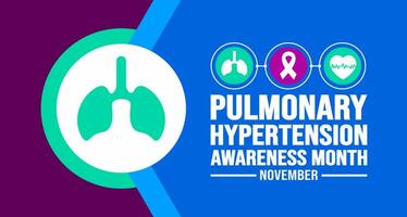 noviembre es pulmonar hipertensión conciencia mes antecedentes modelo. fiesta concepto. fondo, bandera, cartel, tarjeta, y póster diseño modelo con texto inscripción y estándar color. vector