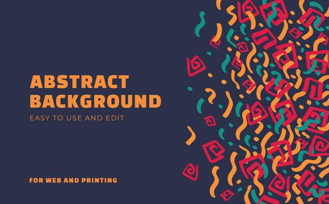 African or Asian tribal style abstract background. Dark and bright colors. Web banner, site header design. Vector flat illustration