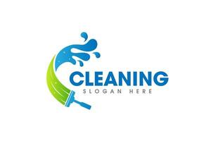 Cleaning Service Business Logo Design. Window Squeegee Symbol Icon with Water Splash Isolated On Letter C vector