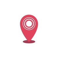 vector map pin pointer mark icon on white background