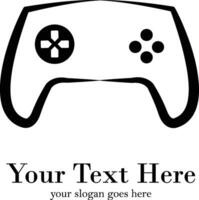 Game console and video games stick logo design template vector