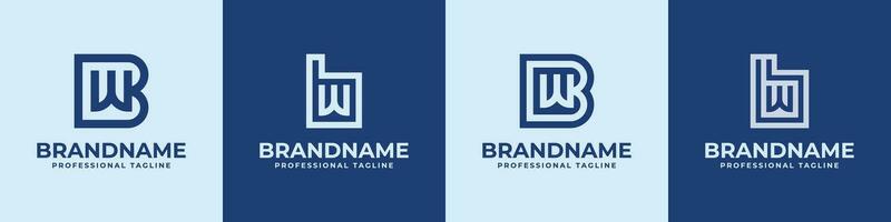 Letter BW Logo Set, suitable for business with WB or BW initials vector