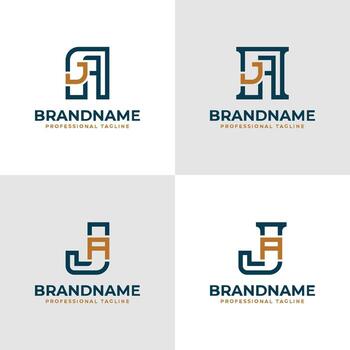 Elegant Letter AJ and JA Monogram Logo, suitable for business with AJ or JA initials vector