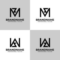 Modern Letter AZ, AS, VZ, and VS Monogram Logo Set, suitable for business with AZ, AS, VZ, and VS initials vector