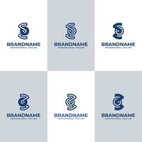 Modern Letter EO and BO Monogram Logo, suitable for business with EO and BO initials vector